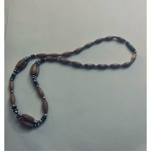 CUTE HAND CRAFTED BROWN BOHO BEAD CHOKER NECKLACE